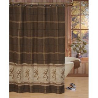 Buckmark Shower Curtain in Brown