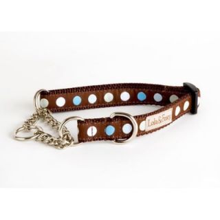 Lola and Foxy Blueberry Truffle Blue/Brown Martingale Dog Collar   1