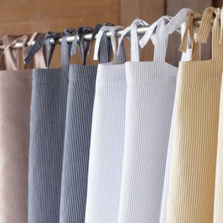 Mini Stripe Cotton and Linen Shower Curtain