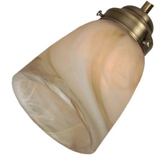 25 Neck Alabaster Glass Stright Bell Shade in Brown Swirl