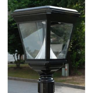 GamaSonic Imperial Solar Post Lantern Head with Flat Top in Black