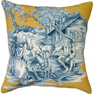 123 Creations Country Toile 100% Wool Needlepoint Pillow   C910