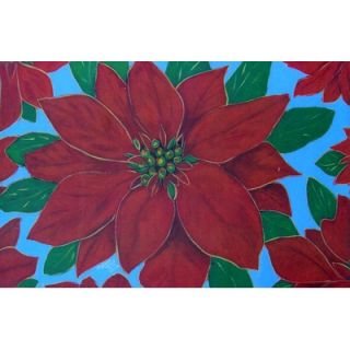 Custom Printed Rugs Seasonal Holiday Poinsettia Doormat   DM 103