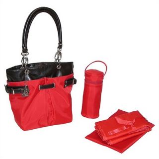 Kalencom Midi Ultimate Tote Diaper Bag in Red Nylon   0 88161 23041