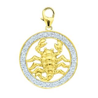 EZ Charms 14K Yellow Gold Diamond Zodiac   Scorpio Charm