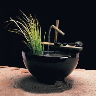 Nayer Kazemi Ceramic Nature Bowl Tabletop Fountain in Black   101