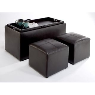 Convenience Concepts Sheridan Faux Leather Ottoman