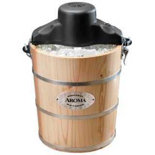Aroma 6 Quart Wood Barrel Ice Cream Maker   AIC 206EM