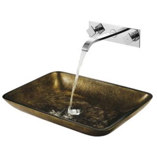 Vigo Copper Glass Vessel Sink with Faucet in Chrome