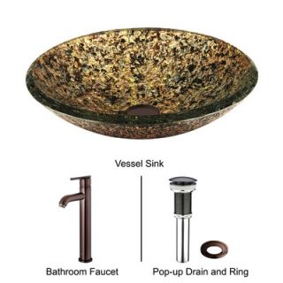 Vigo Triton Glass Vessel Sink with Faucet in Oil Rubbed Bronze