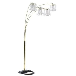 ORE Floor Lamp with Crystal Like Shades in Polished Brass