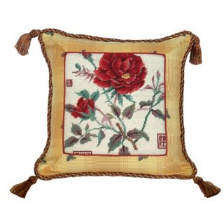 123 Creations Sunflower 100% Wool Needlepoint Pillow with Fabric