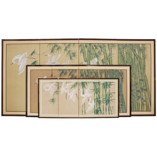 Oriental Furniture Bamboo Escape Silk Screen with Bracket   BSCAPE