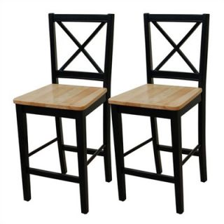 TMS 24 Virginia Crossback Counter Stool in Black (Set of 2)