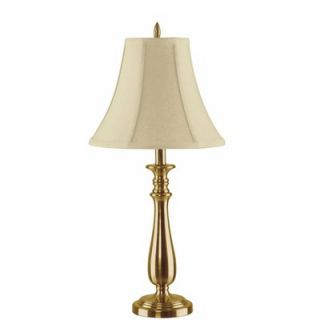 Fangio Table Lamp in Antique Brass with Beige Bell Shaped Shade