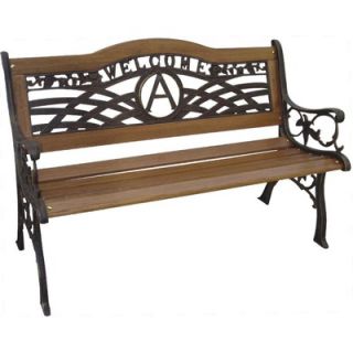 DC America Monogram Wood and Cast Iron Park Bench   SL5450CO BR