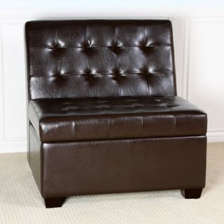 Home Loft Concept Lombard Bonded Leather Tufted Storage Chair Ottoman