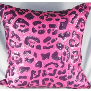 Design Accents All Over Sequin Design Leopard Pillow in Pink and