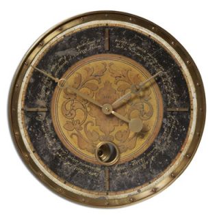 Uttermost Leonardo Script Weathered Laminated Clock   06005 / 06006