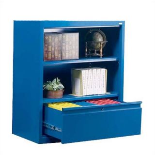 42 H Two Shelf Bookcase with File Drawer