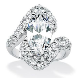 Palm Beach Jewelry Platinum/Silver Diamond Ultra Cubic Zirconia Ring