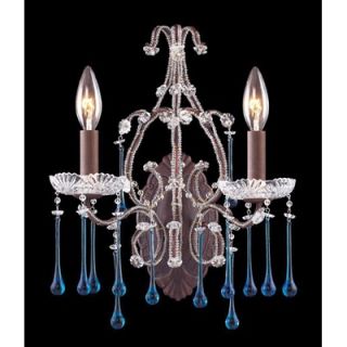 Elk Lighting Opulence Candle Wall Sconce in Rust and Aqua Crystal