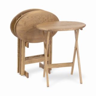 Manchester Wood Oval Tray Table in Golden Oak (Set of 4)   144.3