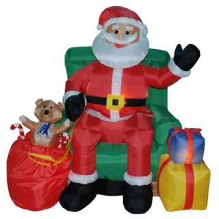 BZB Goods Christmas Inflatables Animated Santa on Chair