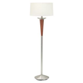 Fangio Floor Lamp in Brushed Steel and Wood