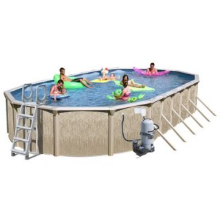 Heritage Pools Galveston Oval Above Ground Pool with Cartridge Filter
