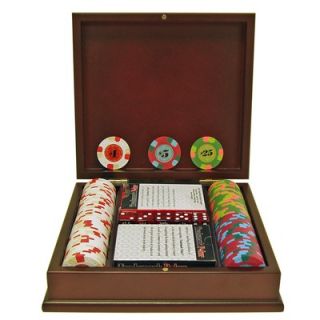Trademark Global Paulson Top Hat and Cane Clay Poker Chips with Wooden