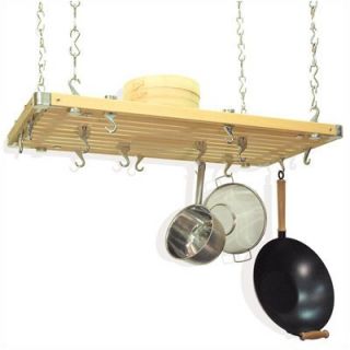 Concept Housewares Rectangular Wood Hanging Pot Rack   NP 40232