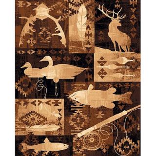 DonnieAnn Company Lodge Design Goose, Fish and Deer Novelty Rug