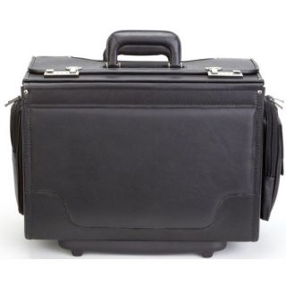Ultimate Leather Wheeled Catalog Case in Black