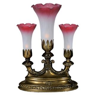 Meyda Tiffany Victorian Pond Lily Three Light Mantelabra Accent Lamp