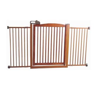 Extra Wide One Touch Wooden Pet Gate in Autumn Matte Finish