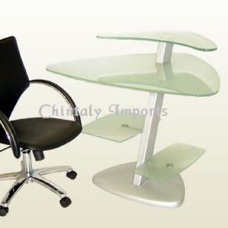 Chintaly Frosted Glass Computer Desk   6913 DSK T