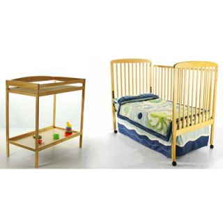 Dream On Me 2 in 1 Full Size Crib and Changing Table Combo in Natural