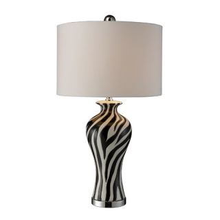 Carlton One Light Table Lamp in Black, White and Chrome