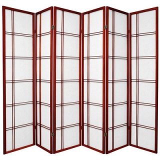 Oriental Furniture Double Sided Double Cross Room Divider in Rosewood