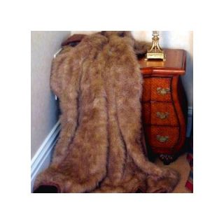 Posh Pelts Raccoon Tail Faux Fur Throw Blanket and Pillow Set