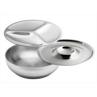 Kraftware Polished Double Wall Bowl with Two Serving Trays