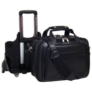 Series Chicago Leather 2 in 1 Removable Wheeled Laptop Overnight Bag