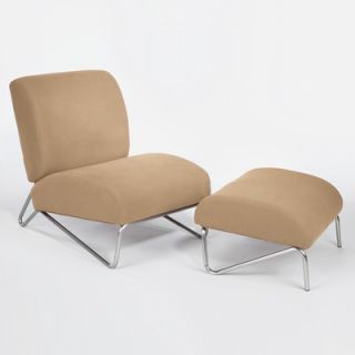 Directions East Easy Rider Chair and Ottoman in Khaki Microfiber
