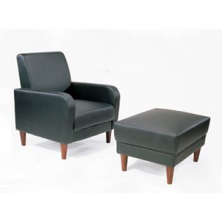 Directions East COOL Chair and Ottoman in Black Faux Leather   COOL