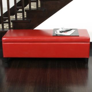 Hazelwood Home Faux Leather Storage Bench   200 1612