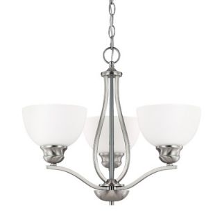  Stanton 3 Light Chandelier with Soft Glass Shade   4033BN 212