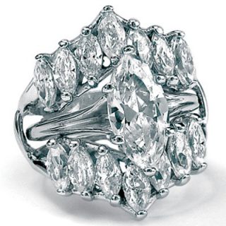 Palm Beach Jewelry Cubic Zirconia Silver Marquise Ring