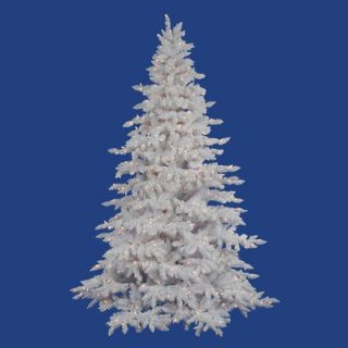 Vickerman Flocked White Spruce 7.5 Artificial Christmas Tree with LED
