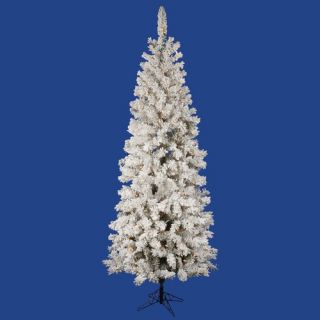 Flocked Pacific Pine 6.5 Artificial Pencil Christmas Tree with LED